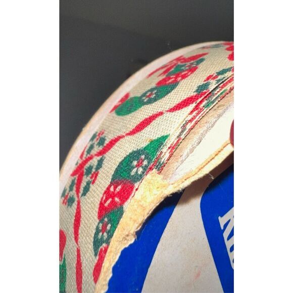 Christmas Fabric Ribbon Set of 3-DECORATOR-Gift Tie Bows USA-Rolly Look Unused - Picture 4 of 5